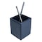 Dacasso Navy Blue Bonded Leather Pencil Cup AG-5010 - alternate 1